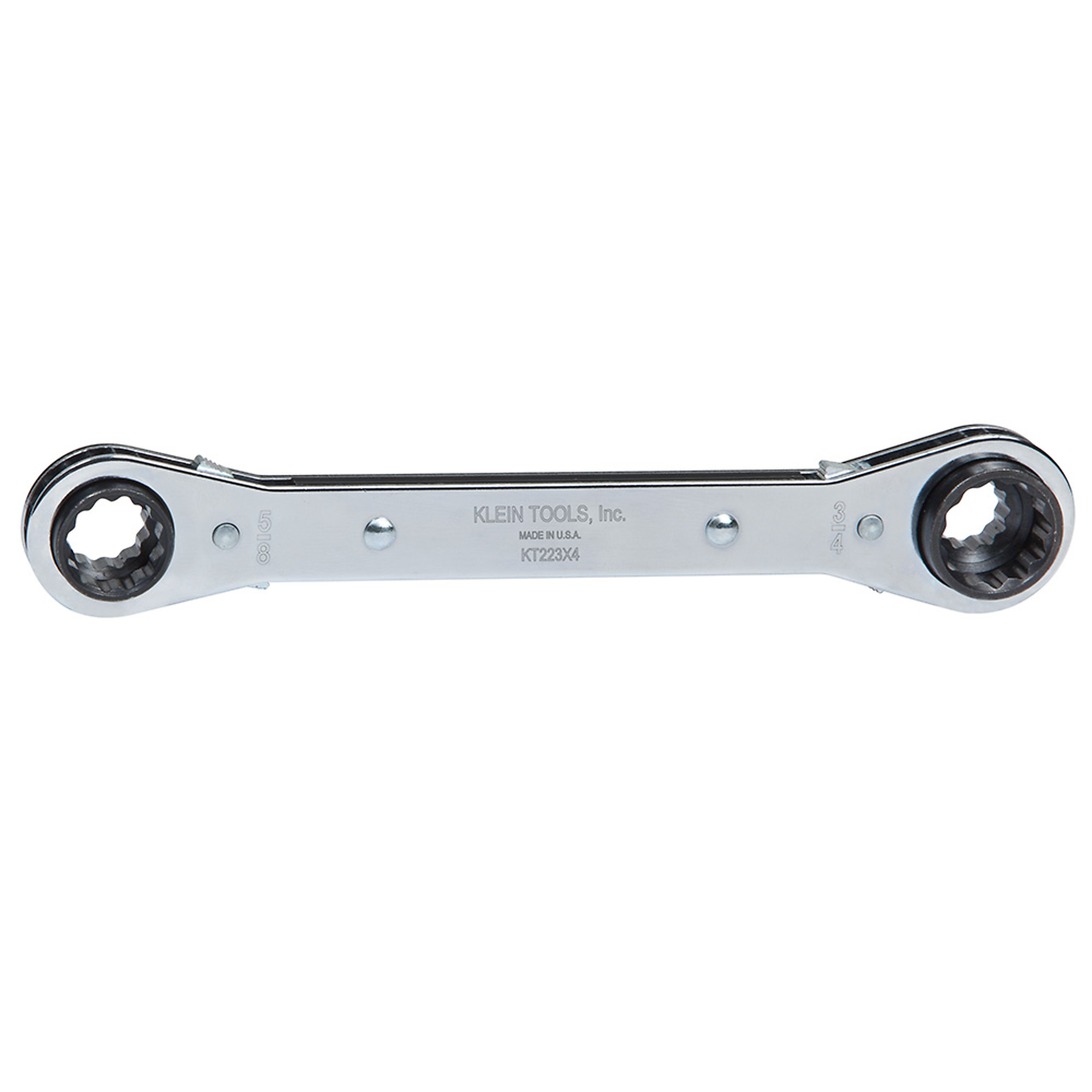 Klein Tools, Lineman's Ratcheting 4in.-1 Box Wrench, Model# KT223X4